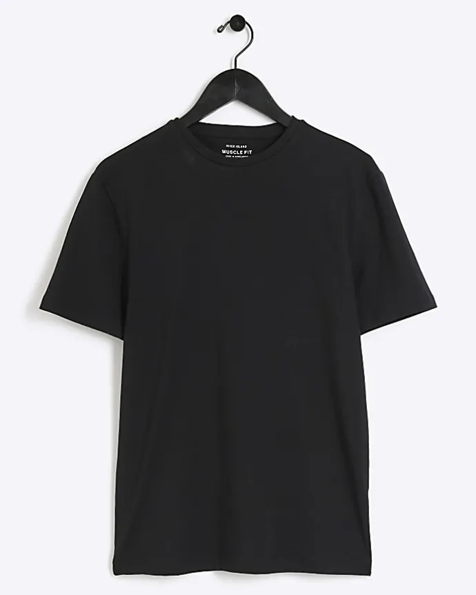 Black multipack of 5 muscle fit t-shirts