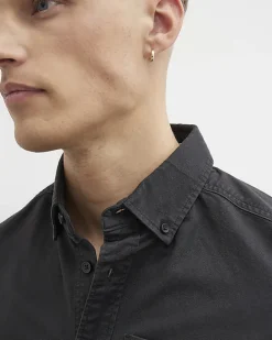 Black Muscle Fit Oxford Smart Shirt