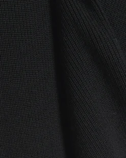 Black muscle fit rib jumper