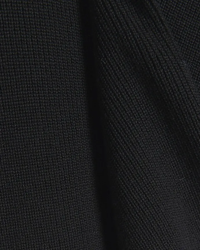 Black muscle fit rib jumper