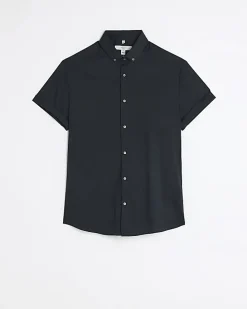 Black Muscle fit short sleeve shirt