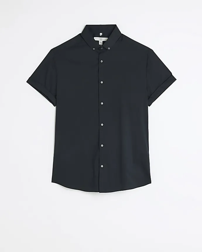 Black Muscle fit short sleeve shirt