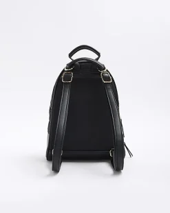 Black Quilted Zip Backpack