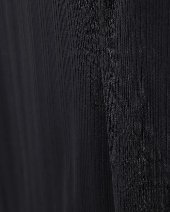 Black Racer Neck Bodycon Midi Dress