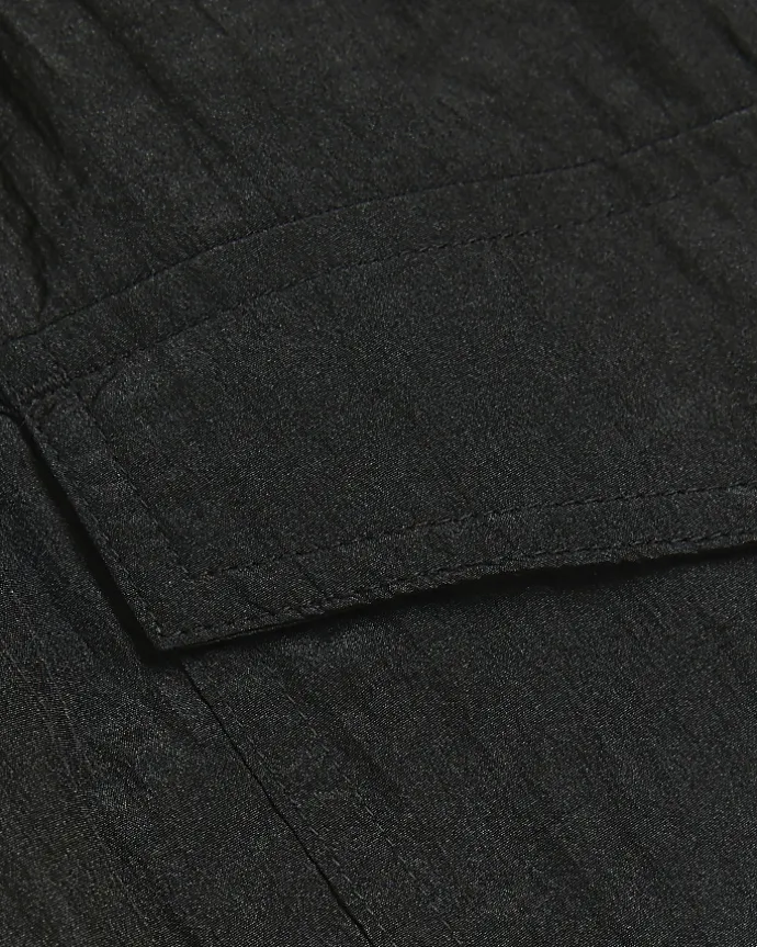 Black regular fit cargo swim shorts