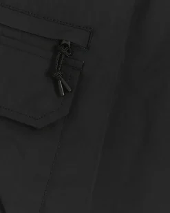 Black regular fit cargo shorts