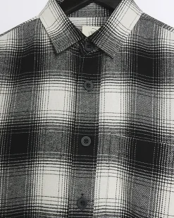 Black regular fit check shirt
