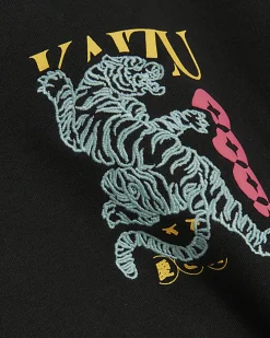 Black regular fit Japanese tiger sweatshirt