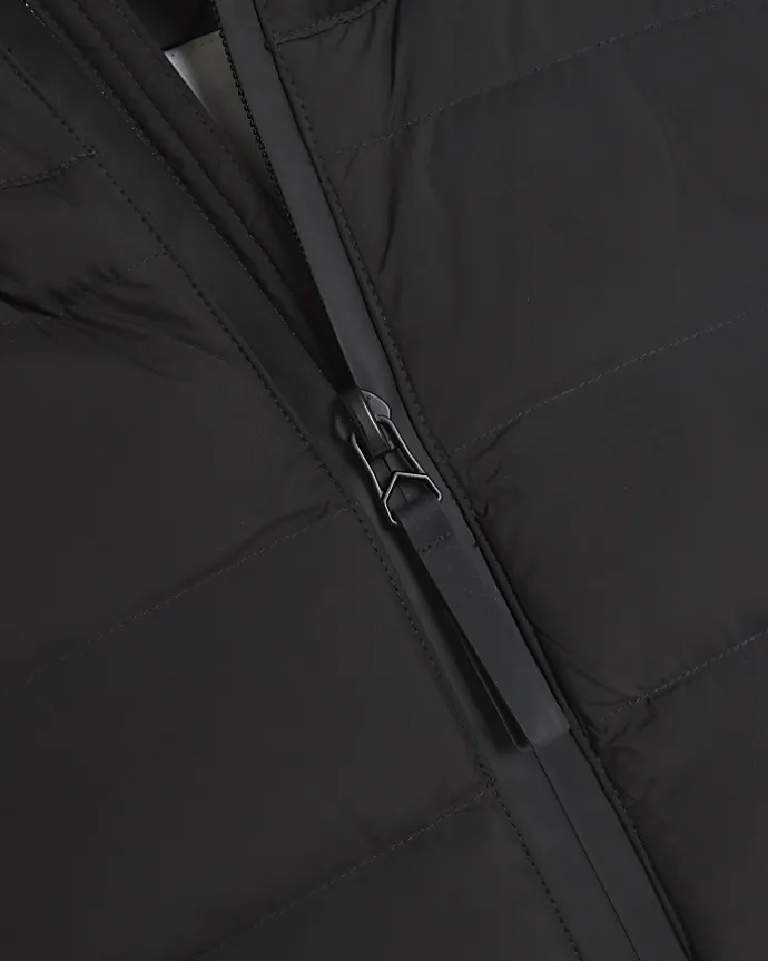 Black regular fit quilted puffer gilet
