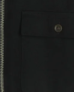 Black regular fit zip up overshirt
