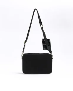 Black RI monogram boxy cross body bag