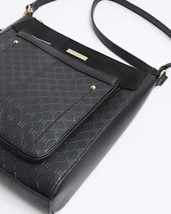 Black RI monogram messenger bag