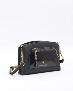 Black RI monogram pouch cross body bag