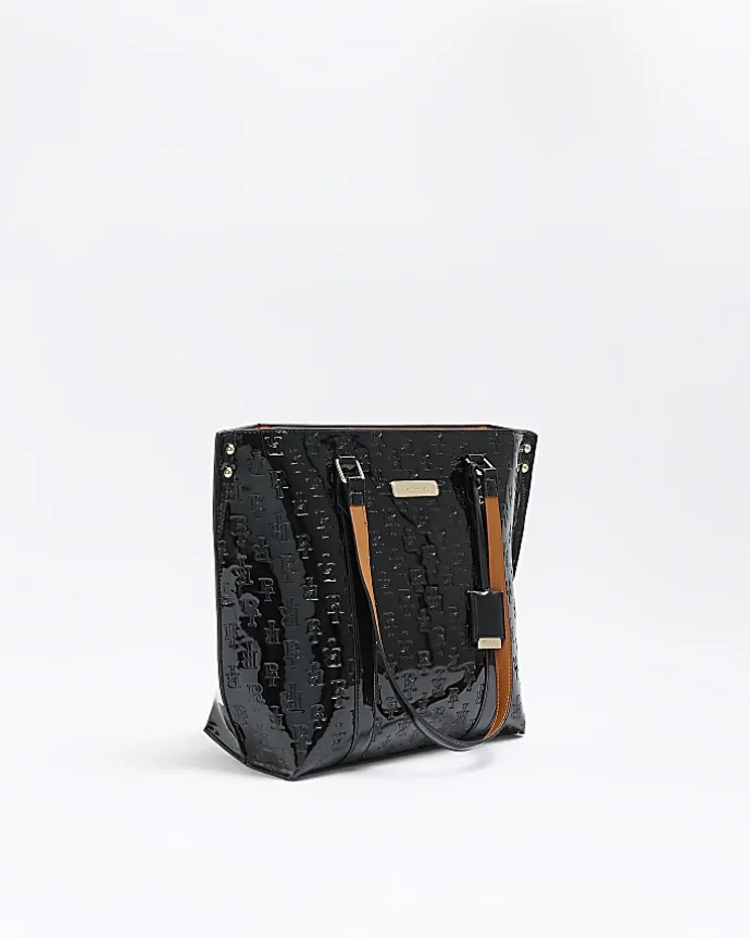 Black RI monogram shopper bag