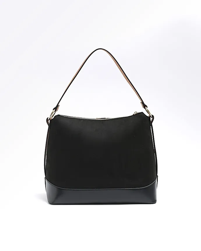Black RI monogram webbing shoulder bag