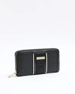 Black RI monogram webbing purse