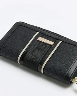 Black RI monogram webbing purse