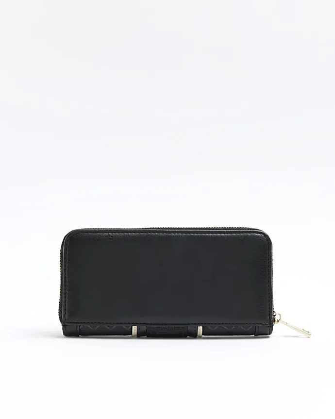 Black RI monogram webbing purse