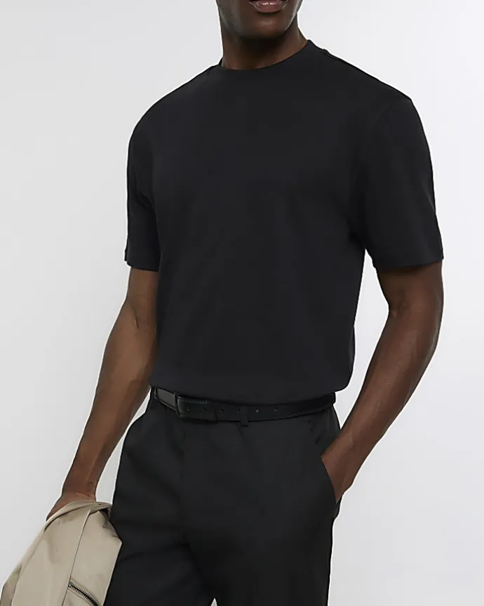 Black RI Studio slim fit high neck t-shirt