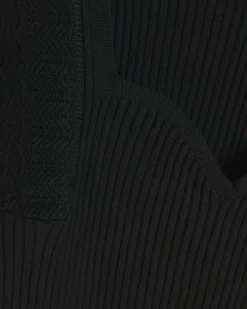 Black rib peplum hem bodycon mini dress
