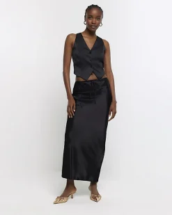 Black satin waistcoat