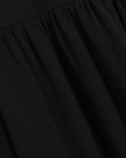 Black scoop neck skater midi dress