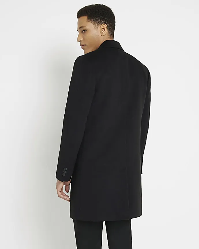 Black single breasted overcoat