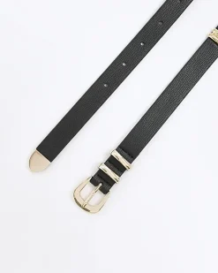 Black skinny belt