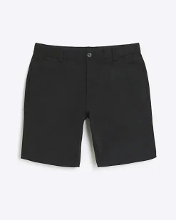 Black skinny fit chino short