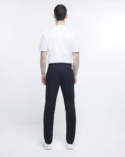 Black slim fit casual chino trousers