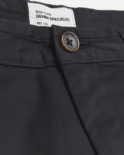 Black slim fit casual chino trousers