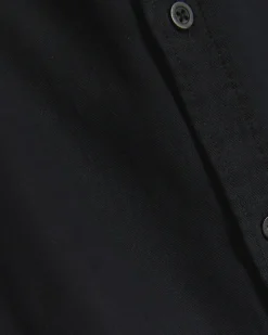 Black slim fit grandad collar shirt