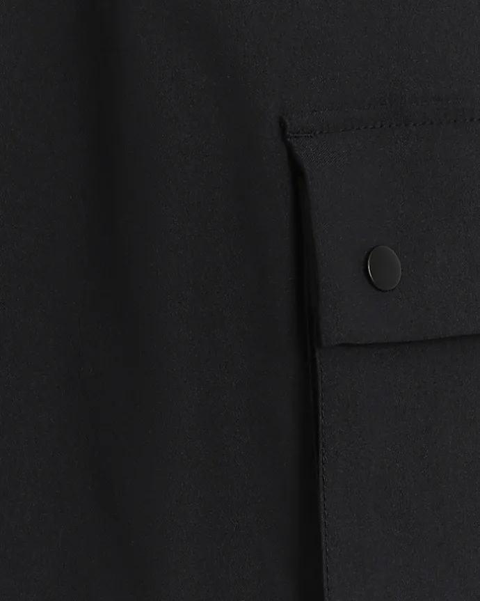 Black slim fit smart techy cargo trousers