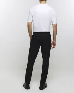 Black slim fit smart trousers