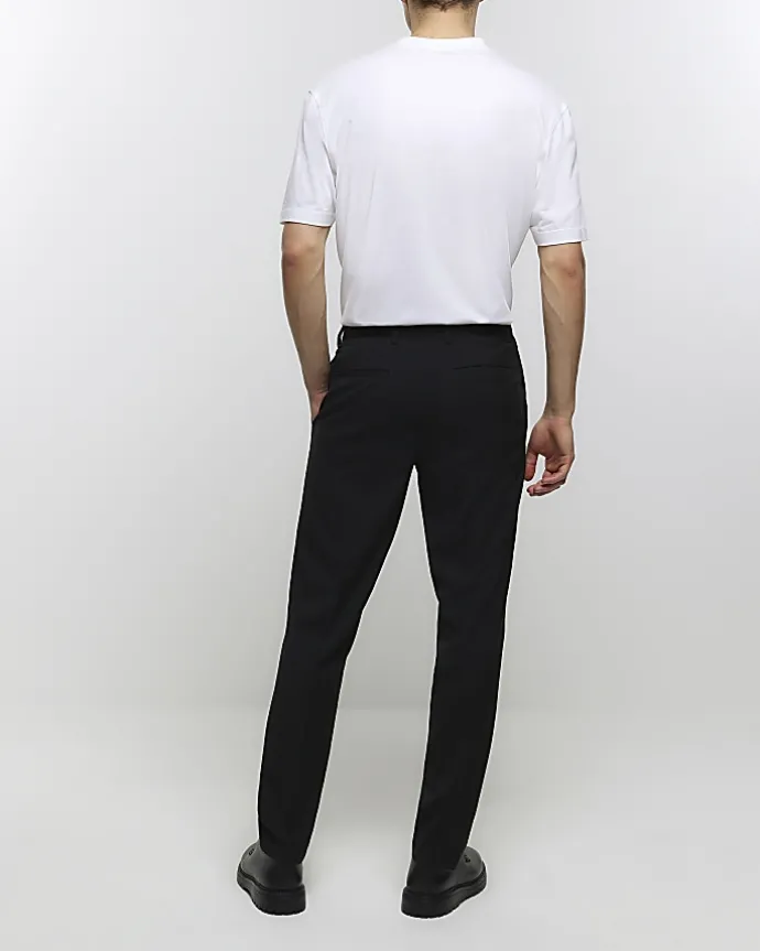 Black slim fit smart trousers