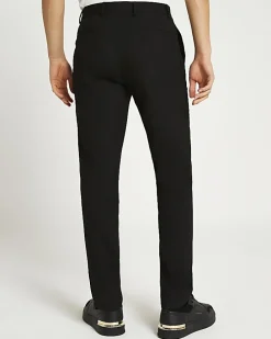 Black slim fit smart trousers