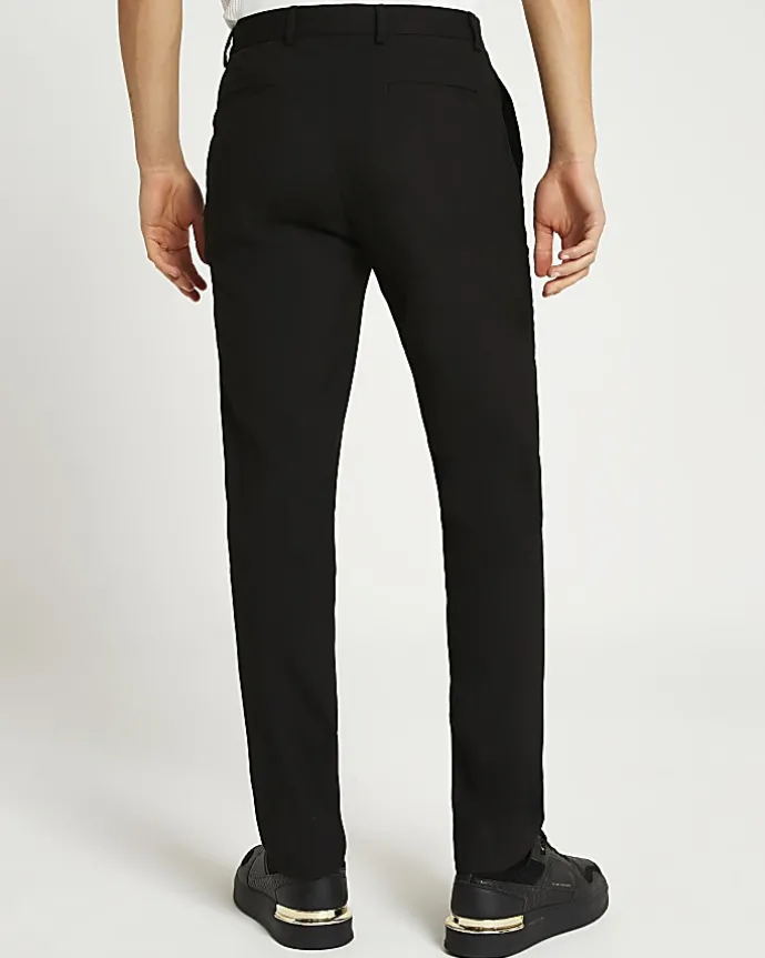 Black slim fit smart trousers