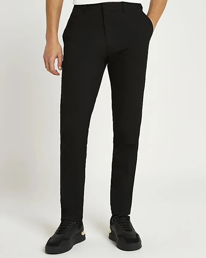 Black slim fit smart trousers