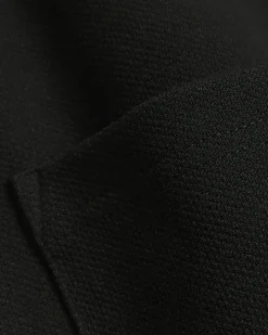 Black slim fit textured zip up sweatshirt