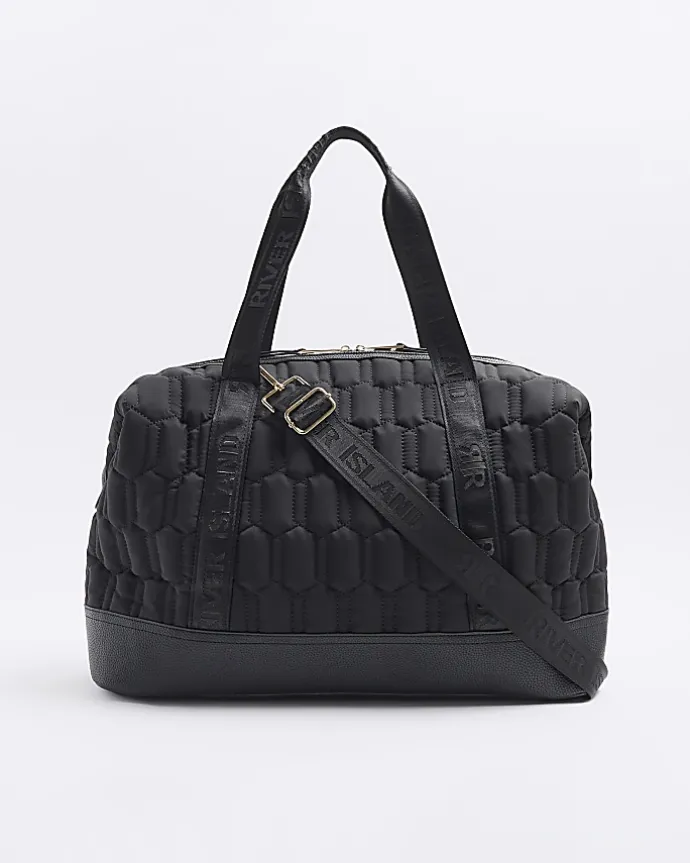 Black Soft Quilted Travel Bag