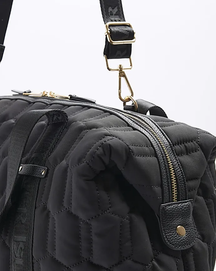 Black Soft Quilted Travel Bag