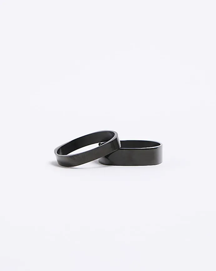 Black stainless steel square ring multipack