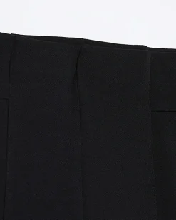 Black stitched wide leg trousers