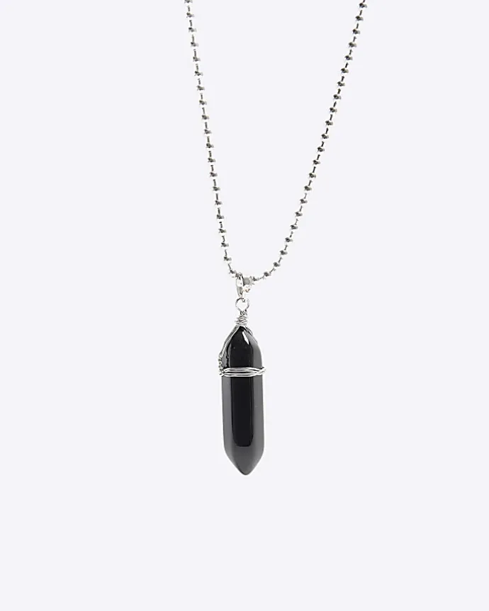 Black stone necklace