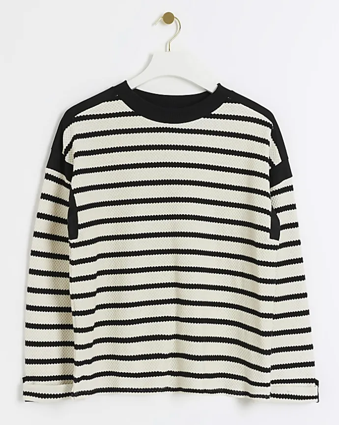 Black stripe long sleeve sweatshirt