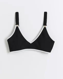 Black Textured Cami Bikini Top