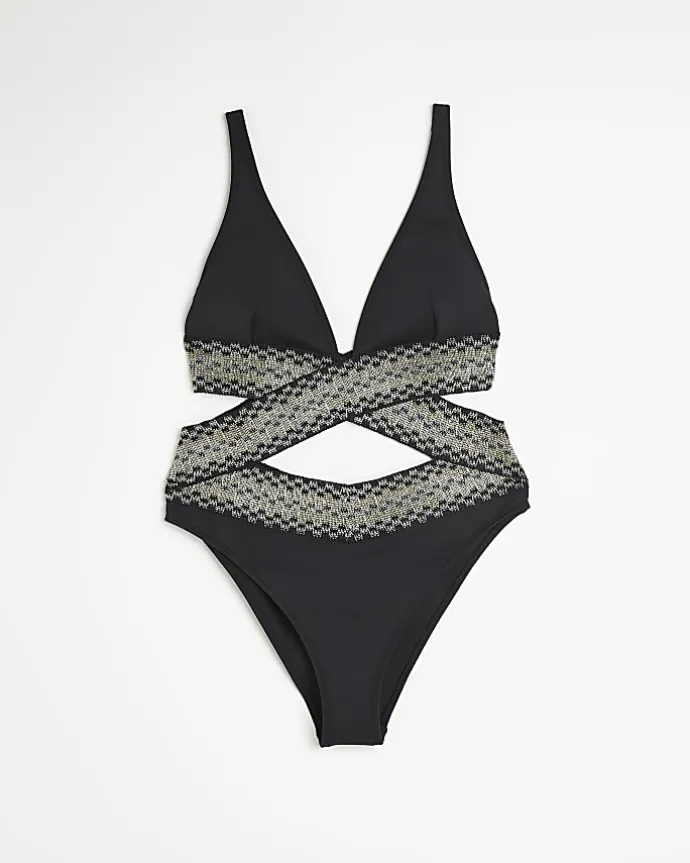Black wrap swimsuit