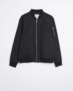 Black zip through bomber jacket