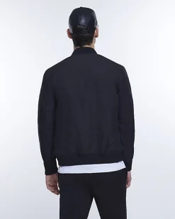 Black zip through bomber jacket