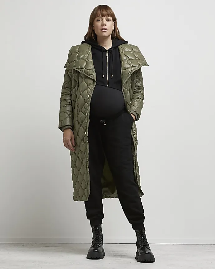 Black zip up maternity hoodie